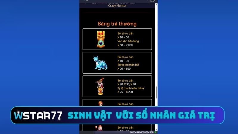 Hướng Dẫn Chơi Crazy Hunter Tại Wstar77 Dễ Hiểu Nhất 4 Sinh vật biển ẩn chứa hệ số nhân giá trị