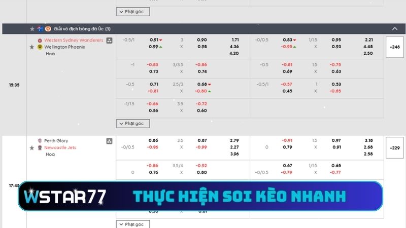 Hướng Dẫn Cược BTI Tại Wstar77 - Tay Cược Thắng Cực Đậm 3 Theo dõi trực tiếp để thực hiện soi kèo nhanh